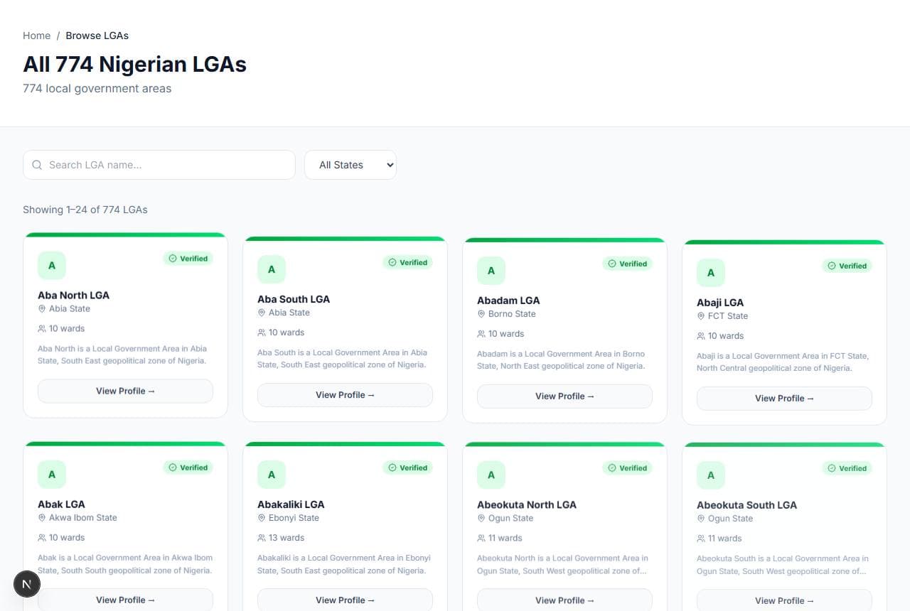 Explore LGAs
